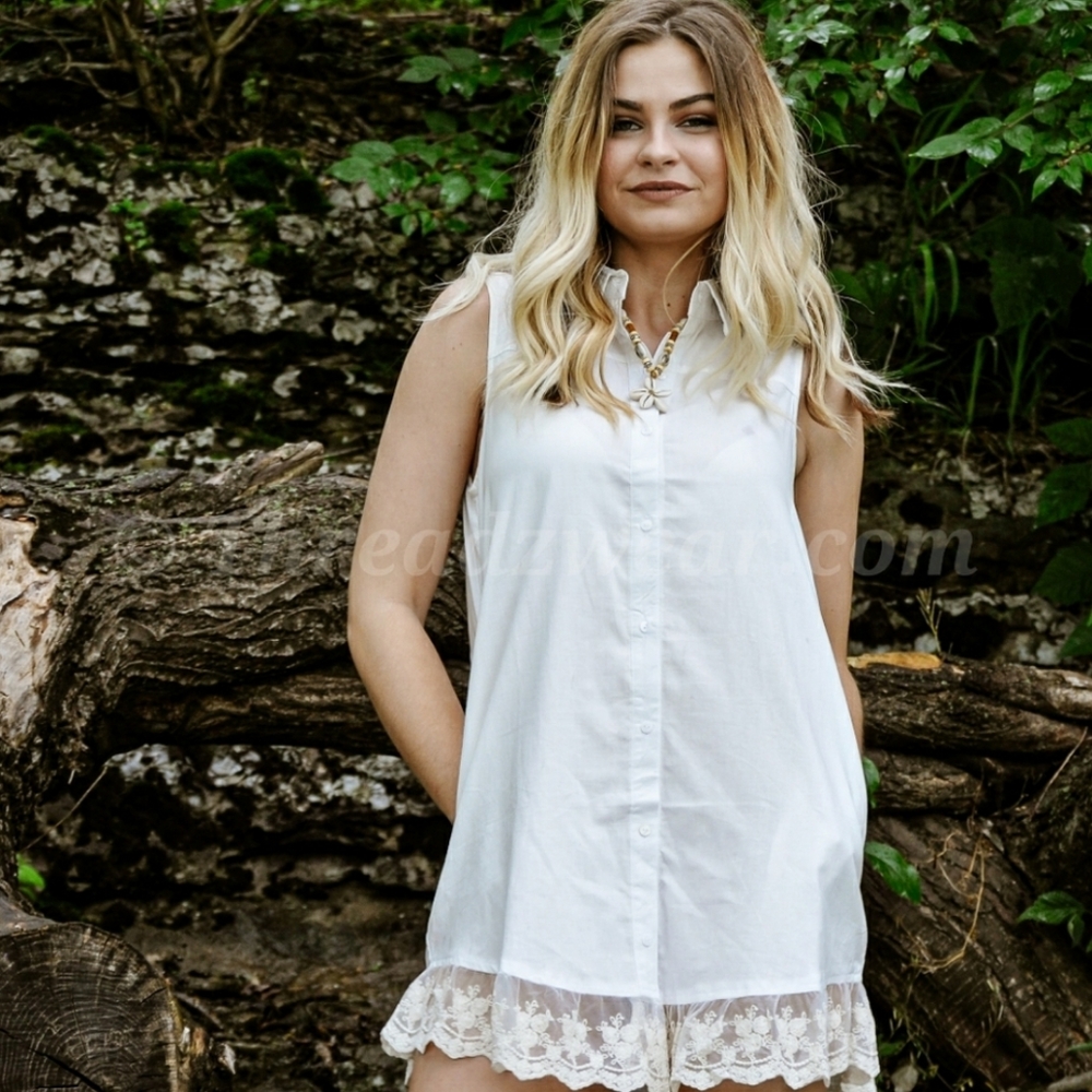 🎊HP🎊✌New Boutique Button Front Shirt Dress - Picture 3 of 9